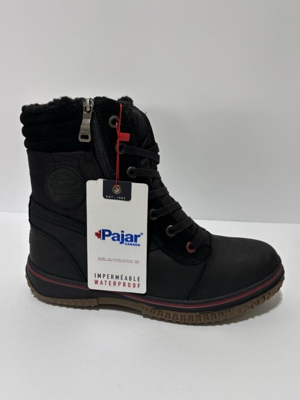 Pajar Men’s Trooper 2.0 Black Leather Winter Boots, Size US 10 M, EUR 43